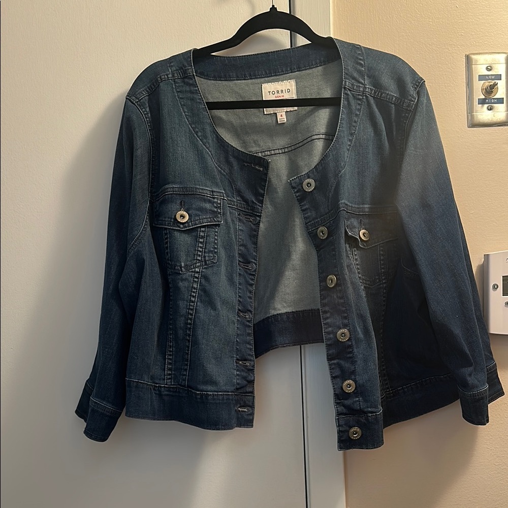 Torrid Blue Jean Jacket Cropped Style
